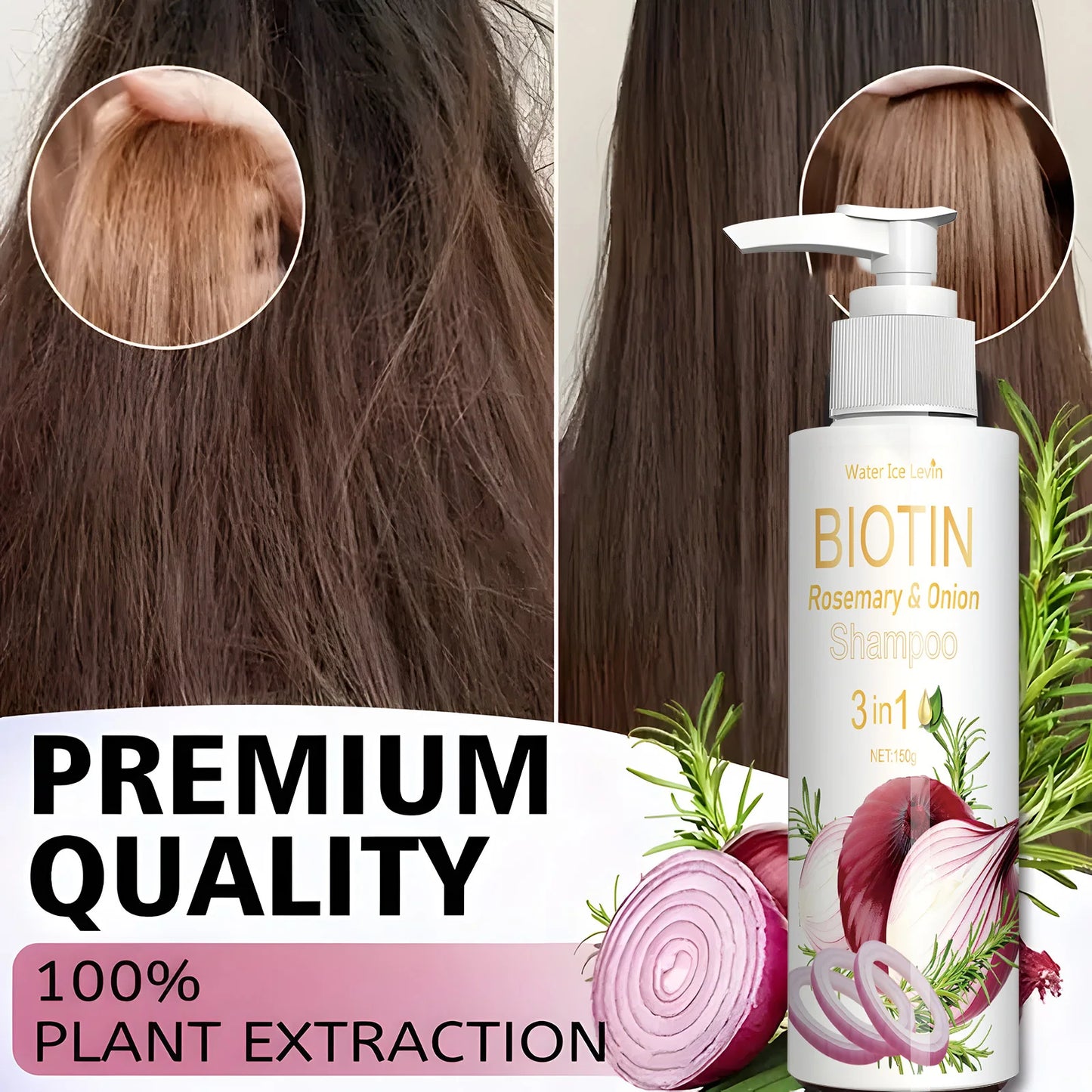 Biotin Rosemary & Onion 3-in-1 Thickening Shampoo | Hair Care