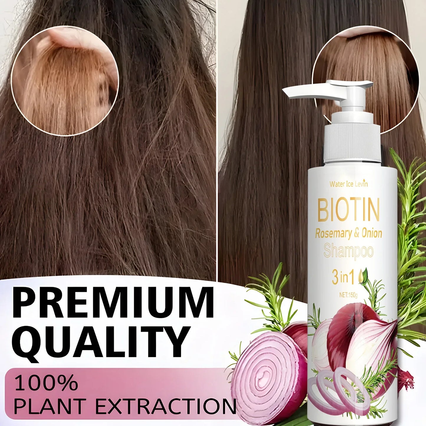 Biotin Rosemary & Onion 3-in-1 Shampoo – Anti-Thinning Hair