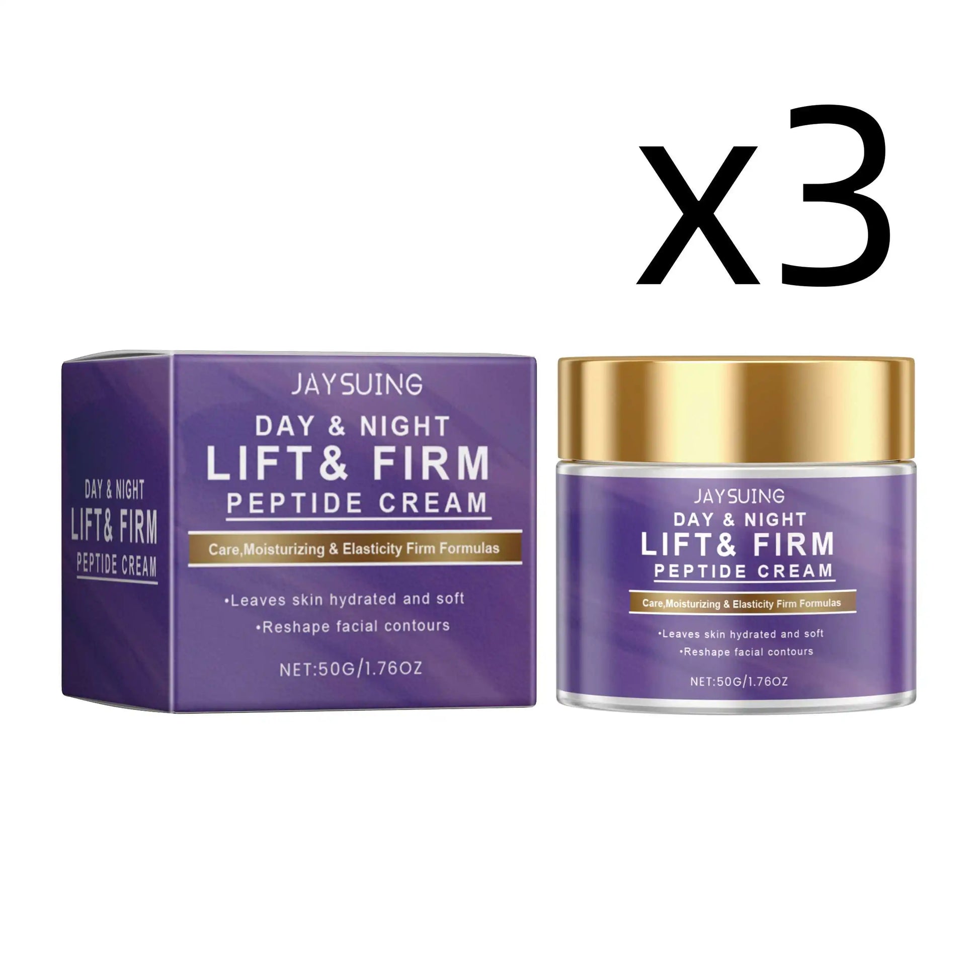 Day Night Care Face Cream Moisturizing Reduce Fine Lines Repair Barriers Increase Skin Elasticity Hyaluronic Acid Facial Cream Peaceful Pleasures Health and Wellness 3x50g
