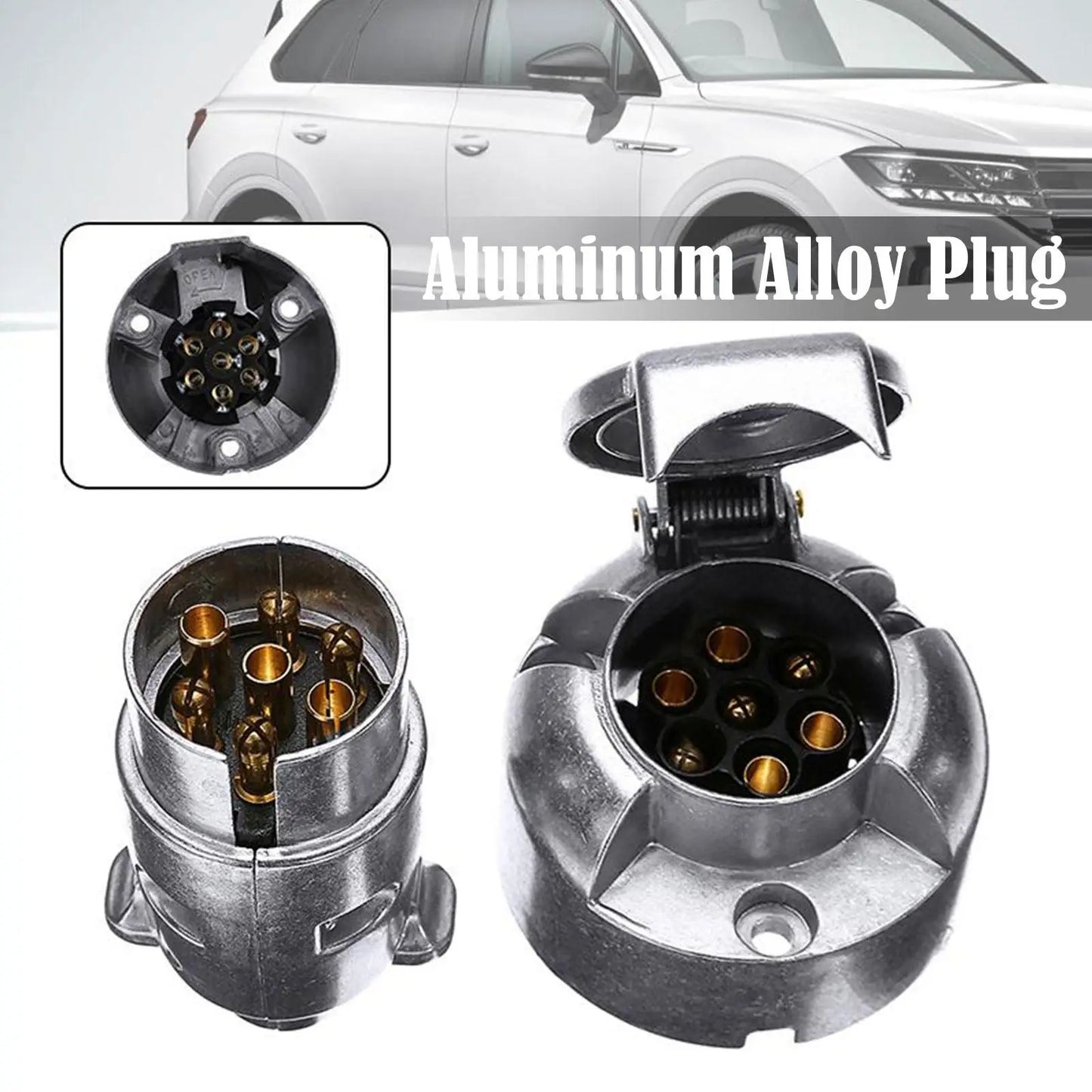 7-Pin Aluminium Trailer Plug – 12V EU Connector for RVs Trailer Connector Plug Peaceful Pleasures Health and Wellness