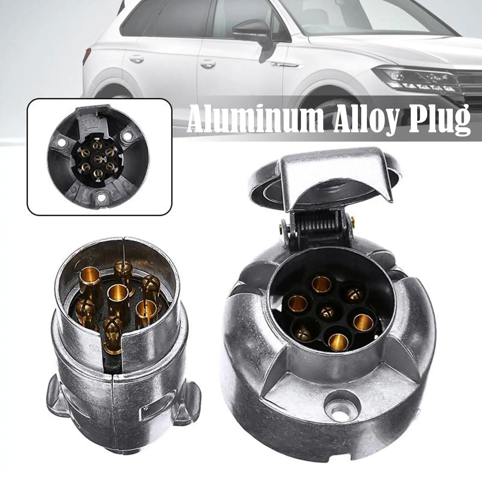 7-Pin Aluminium Trailer Plug – 12V EU Connector for RVs Trailer Connector Plug Peaceful Pleasures Health and Wellness