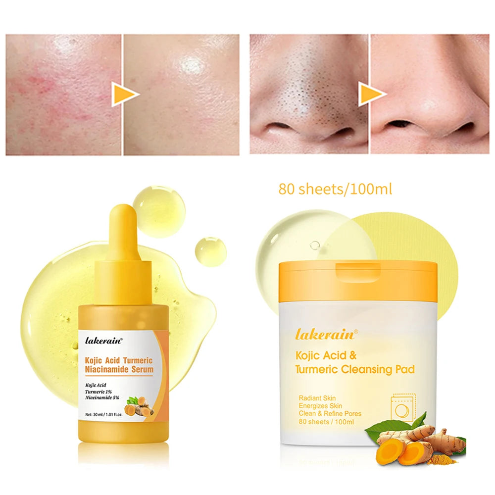 Kojic Acid Turmeric Duo for Face & body Ideal for Troubled Skin & Use After Spot Care Soothing &Calming Skincare Peaceful Pleasures Health and Wellness