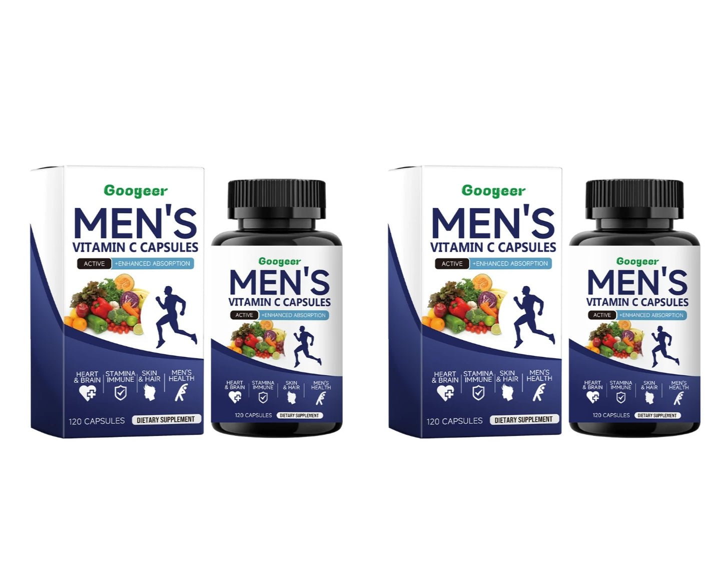 Men's Vitamin C Capsules | Antioxidant Support | 120 Count