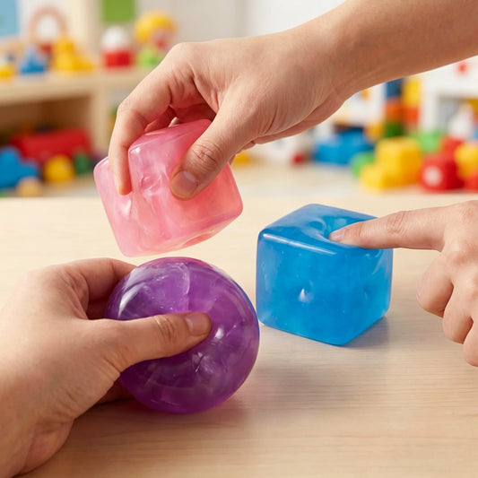 Mini Ice Cube Squishy Fidget Toy | Soft Sensory Squeeze Cube Squishy Fidget Toy Peaceful Pleasures Health and Wellness