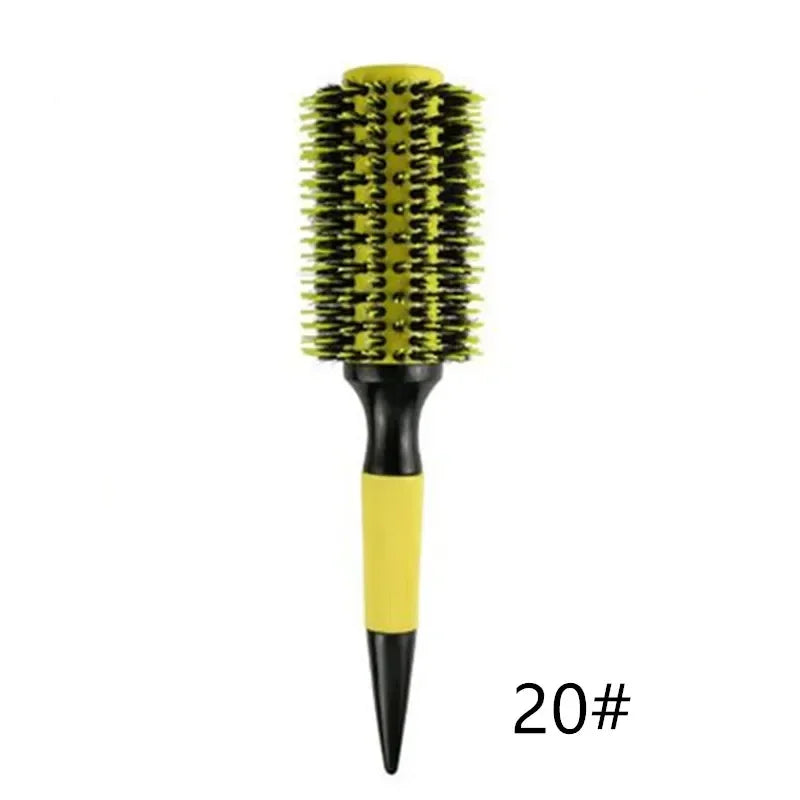 Wooden Round Boar Bristle Hair Brush | Ceramic Ionic Styling