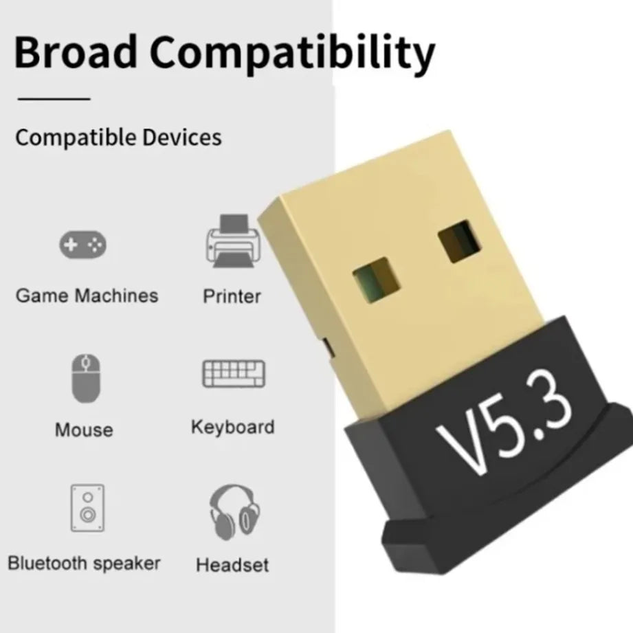 USB Bluetooth 5.3 Adapter for PC Laptop Computer Wireless Dongle Bluetooth Adapter Support Mouse Keyboard Windows 7/8.1/10/11 Peaceful Pleasures Health and Wellness