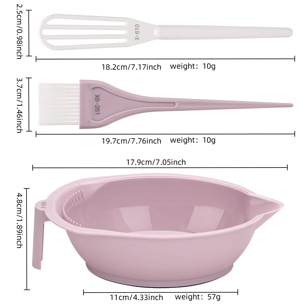 Salon Hair Dyeing Set Multi-Color Mixing Bowl Comb Brush Accessories for Barbershop Hair Coloring Tools 3Pcs Set High-Qualit Peaceful Pleasures Health and Wellness