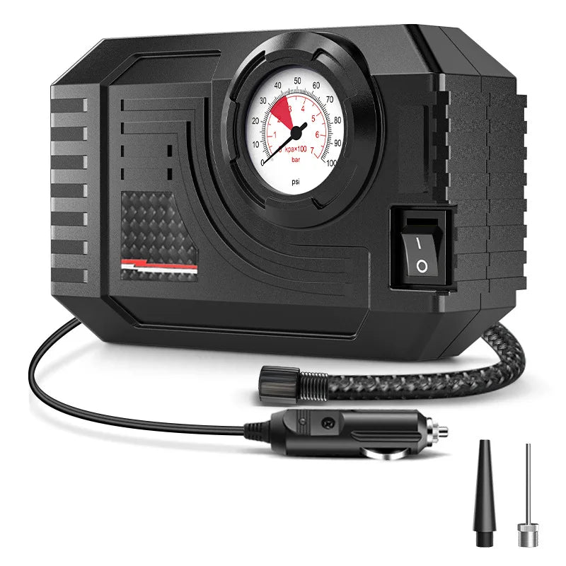 Portable Digital Car Air Pump – LED Emergency Light & Preset