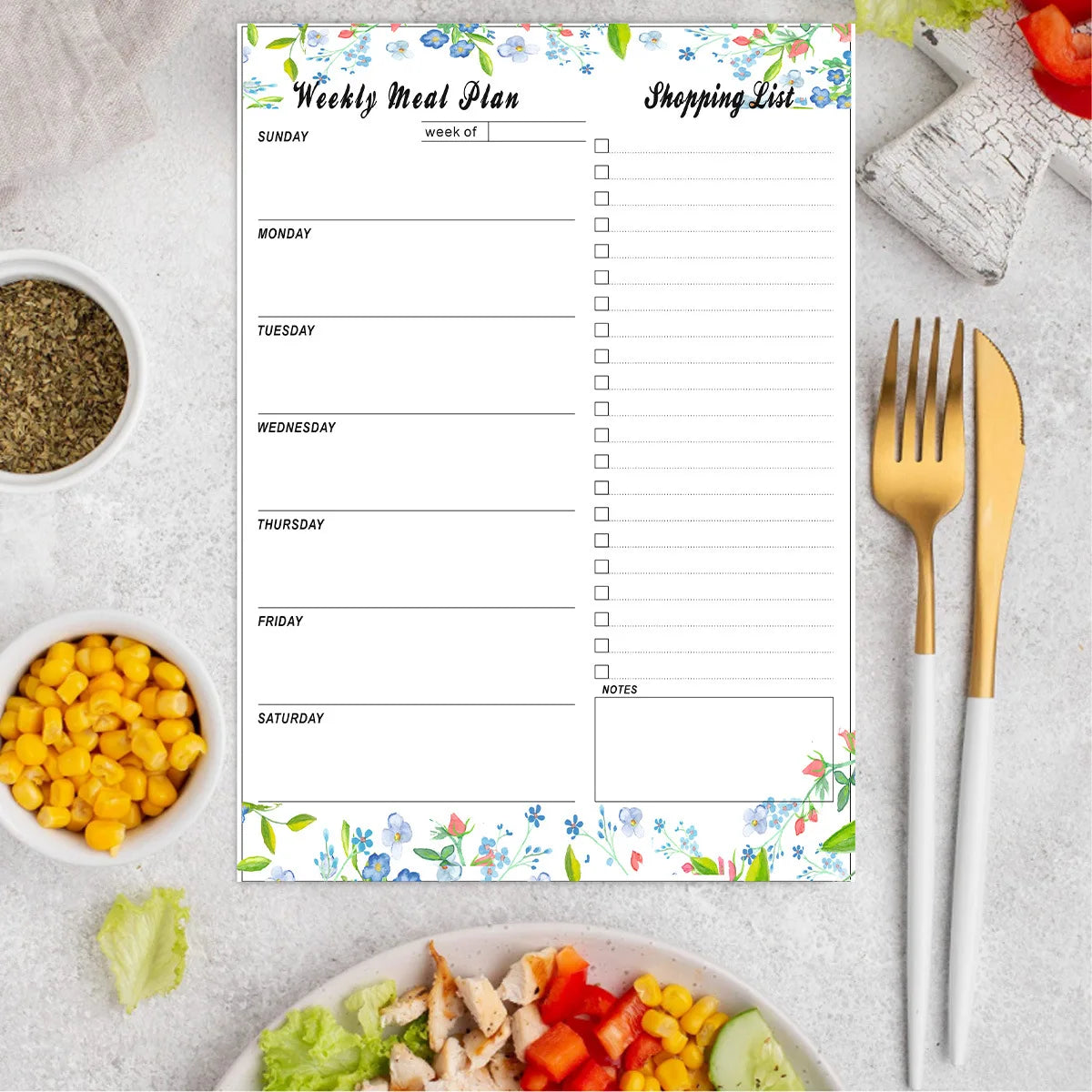 Weekly Meal Plan Food Refrigerator Sticker Magnet Peelable Shopping