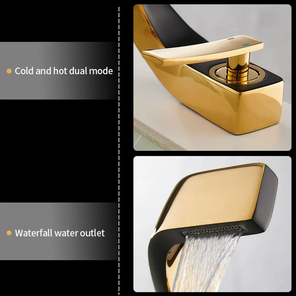 AOGUTU Black Basin Faucet | Single Hole Deck Mount Mixer Tap