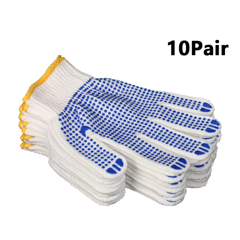 Non-Slip Rubber Dot Gloves Safety Protection Work Glove Home Gardening Mechanics Painter Essential Gloves Peaceful Pleasures Health and Wellness 10Pair