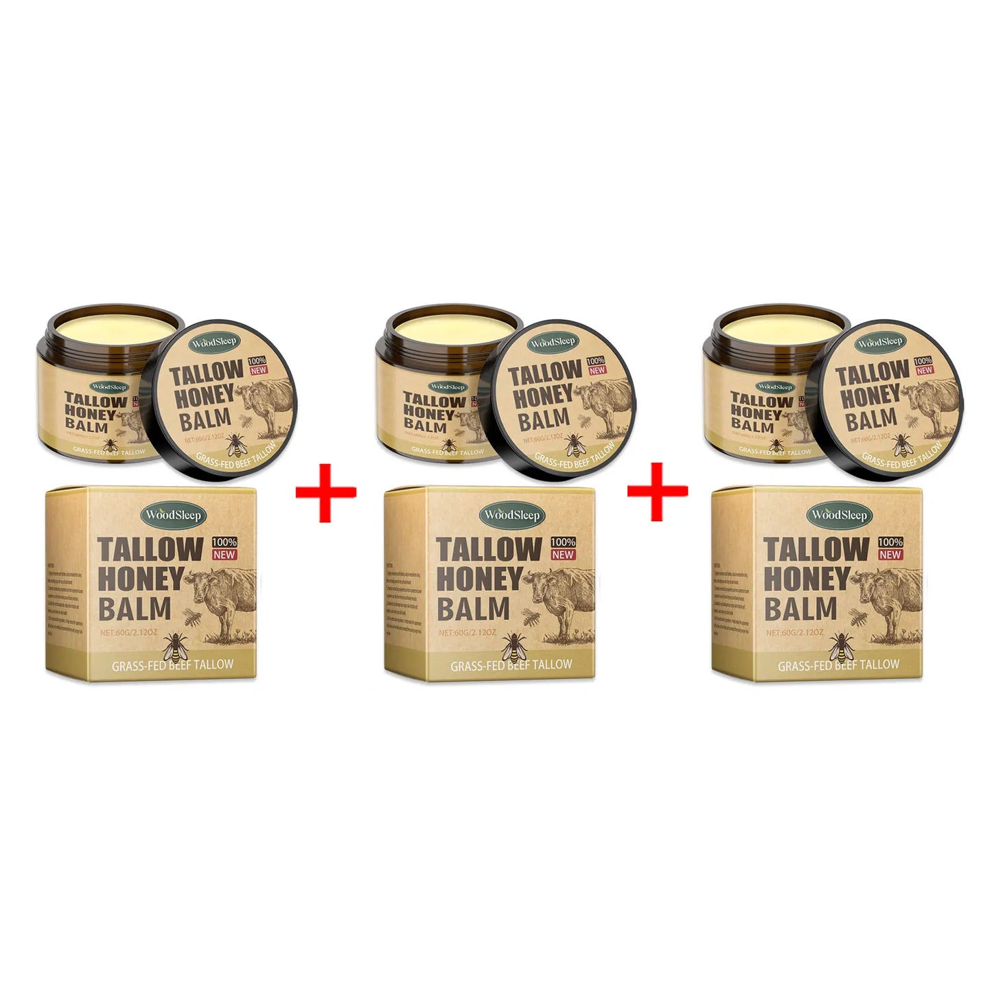 WOODSLEEP Tallow Honey Face Moisturizer Cream 60g | Deep Hydration