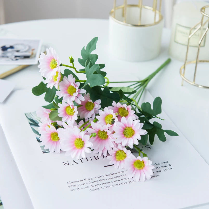 21-Head Silk Daisy Bouquet | Artificial Flowers Home & Wedding