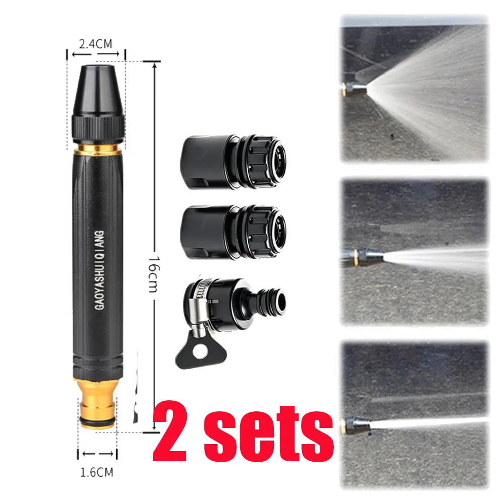 High-Pressure Wash Water Gun Nozzles For Car Washing Cleaning Glass Garden Watering Irrigation Spray Gun Kit Adjustable Peaceful Pleasures Health and Wellness 1.6cm 2sets
