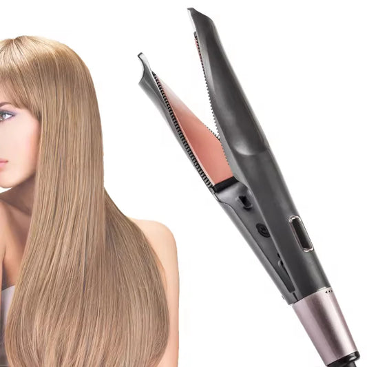 Pro 2-in-1 Negative Ion Electric Straightening & Curling Iron LCD Temperature Display for Long Hair & Dry Hair for Hotel Use Peaceful Pleasures Health and Wellness