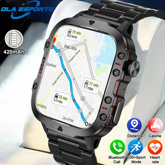 New in Military Smart Watch Women 3ATM Outdoor Sport Watch GPS Fitness Tracker Health Monitor BT Calls Smartwatch For Men Women Peaceful Pleasures Health and Wellness