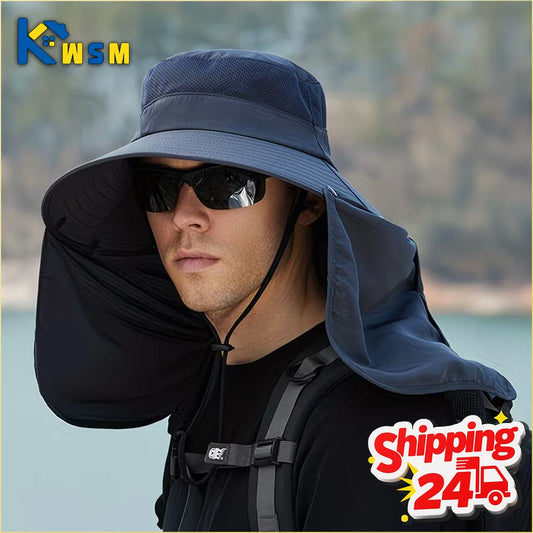 Men's Wide Brim Sun Hat with Neck Flap | UV Protection Wide Brim Sun Hat Oasis Select