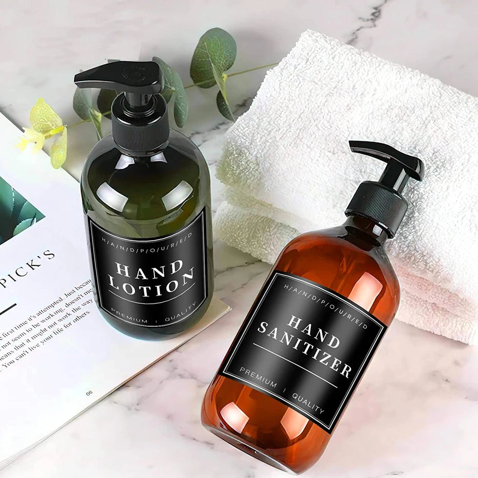 12pcs Shampoo and Conditioner Dispenser Label Stickers Bottles Waterproof Labels Bathroom Removable Cleaning Labels Peaceful Pleasures Health and Wellness
