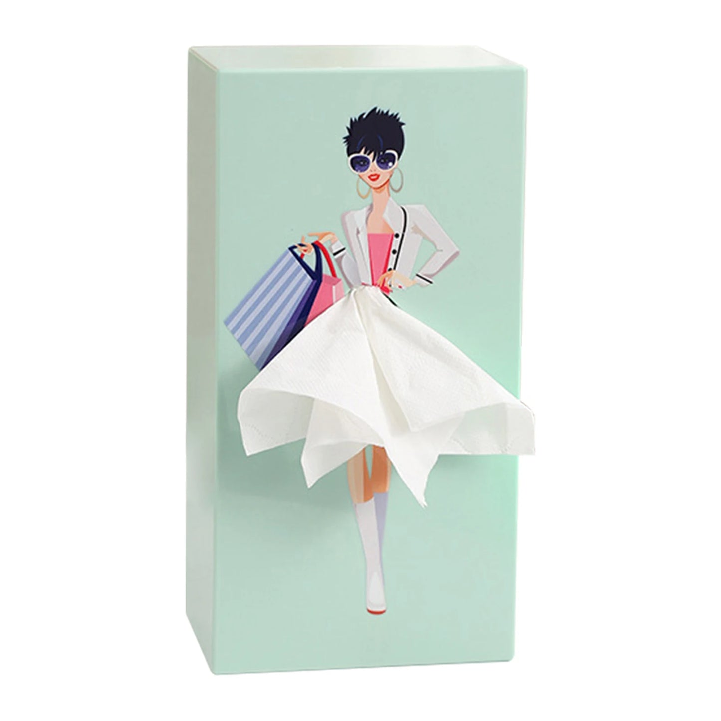 Pop-Art Flying Skirt Tissue Box Novelty Cartoon Anime Box Holder Cute Puffy Skirt Girl Tissue Box Desktop Decorative Ornaments Peaceful Pleasures Health and Wellness B