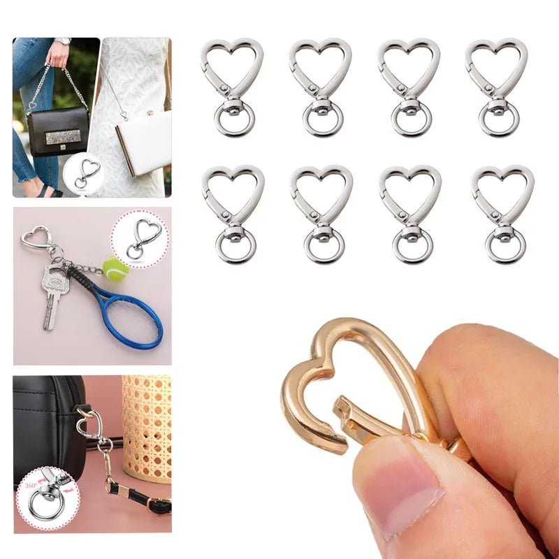 Heart Lobster Claw Clasps – Zinc Alloy Trigger Snap Hooks DIY