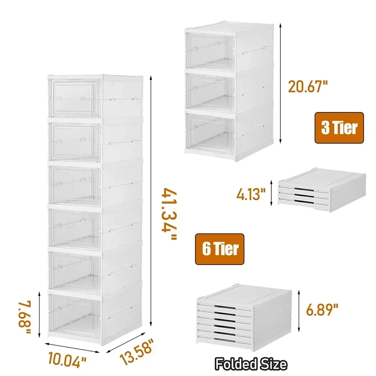 Foldable Shoe Rack Organizer | No Assembly 6-Layer Cabinet