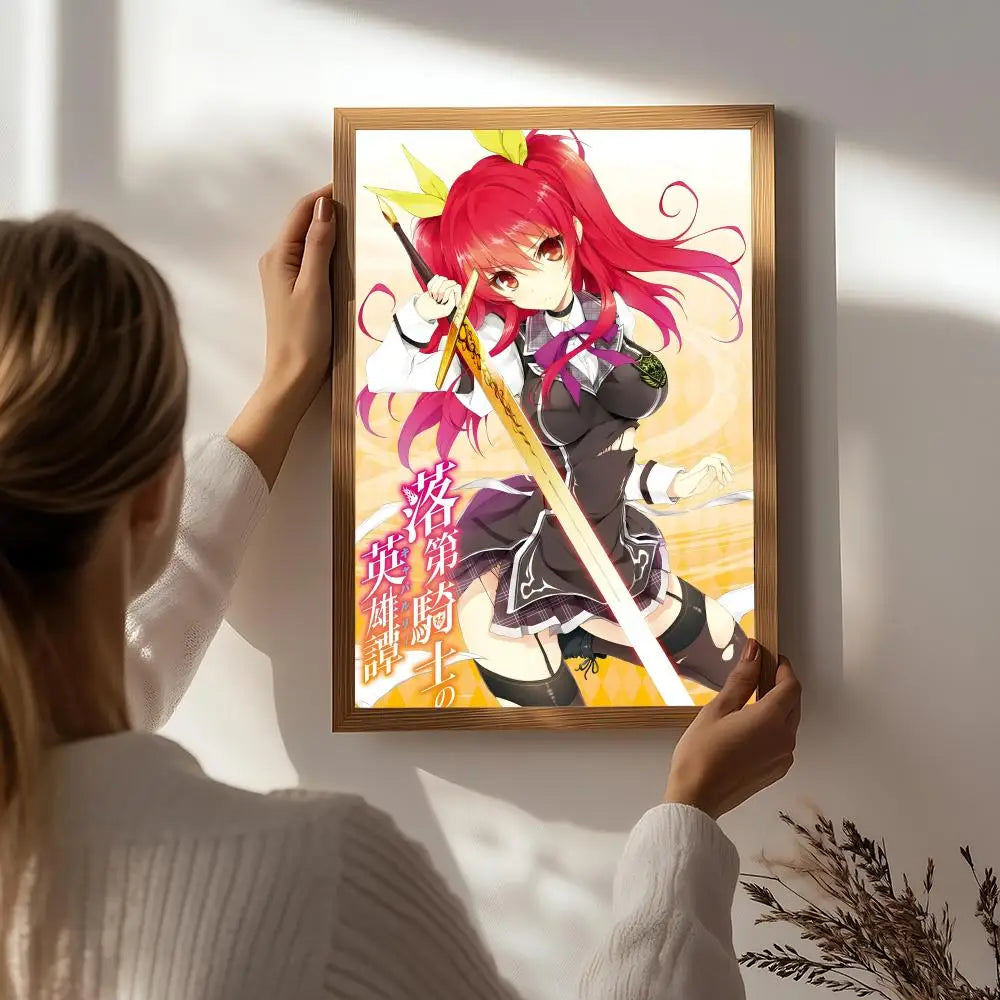 Anime C-Chivalry of a Failed Knight Poster HD Self Adhesive Waterproof Wall Art Ideal for Home Office Dorm Bedroom Great Gift Peaceful Pleasures Health and Wellness White4 50X70cmNoframe