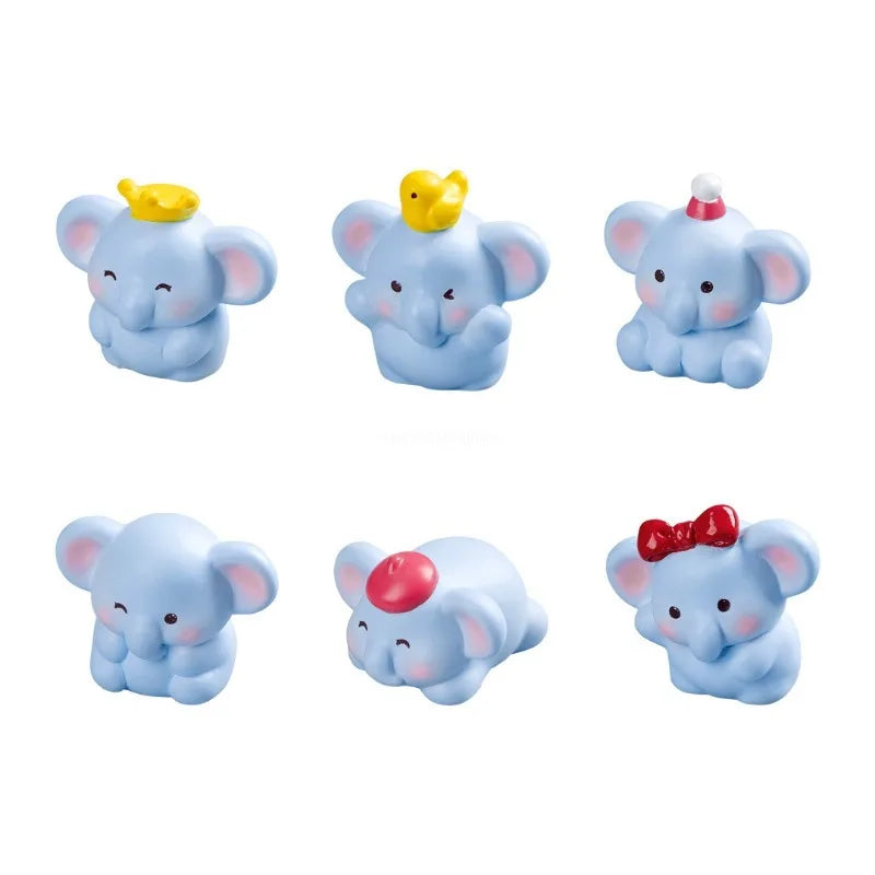 Cartoon Cute Blue Elephant Micro Landscape Desktop Decorative Ornaments Mini Elephant DIY Gadgets Decorative Figurines Decor Peaceful Pleasures Health and Wellness