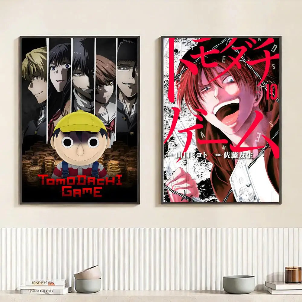 Anime T-Tomodachi Game Poster HD Self Adhesive Waterproof Wall Art Ideal for Home Office Dorm Bedroom Great Gift Peaceful Pleasures Health and Wellness