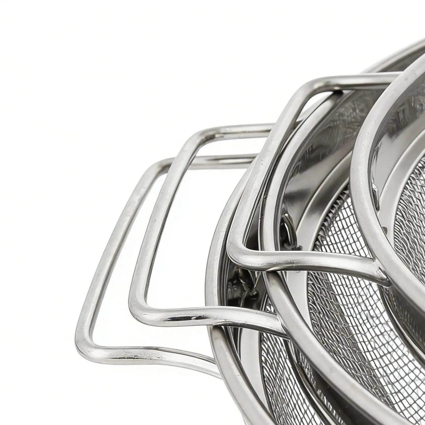3 Pieces Kitchen Metal Strainers Pasta Strainer Baskets with Handle Stainless Steel Colander Sieves for Spaghetti Fruit Veget Peaceful Pleasures Health and Wellness