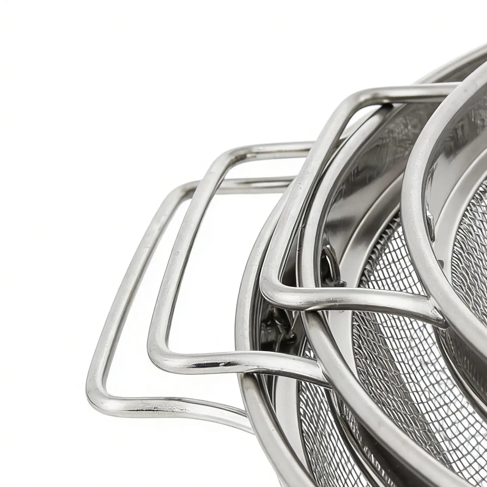 3 Pieces Kitchen Metal Strainers Pasta Strainer Baskets with Handle Stainless Steel Colander Sieves for Spaghetti Fruit Veget Peaceful Pleasures Health and Wellness