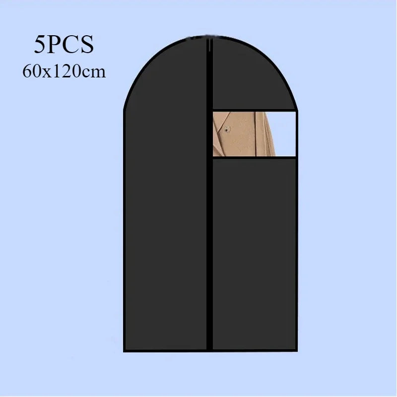 5-Pack Hanging Garment Dust Cover Bags | PEVA Suit Protector