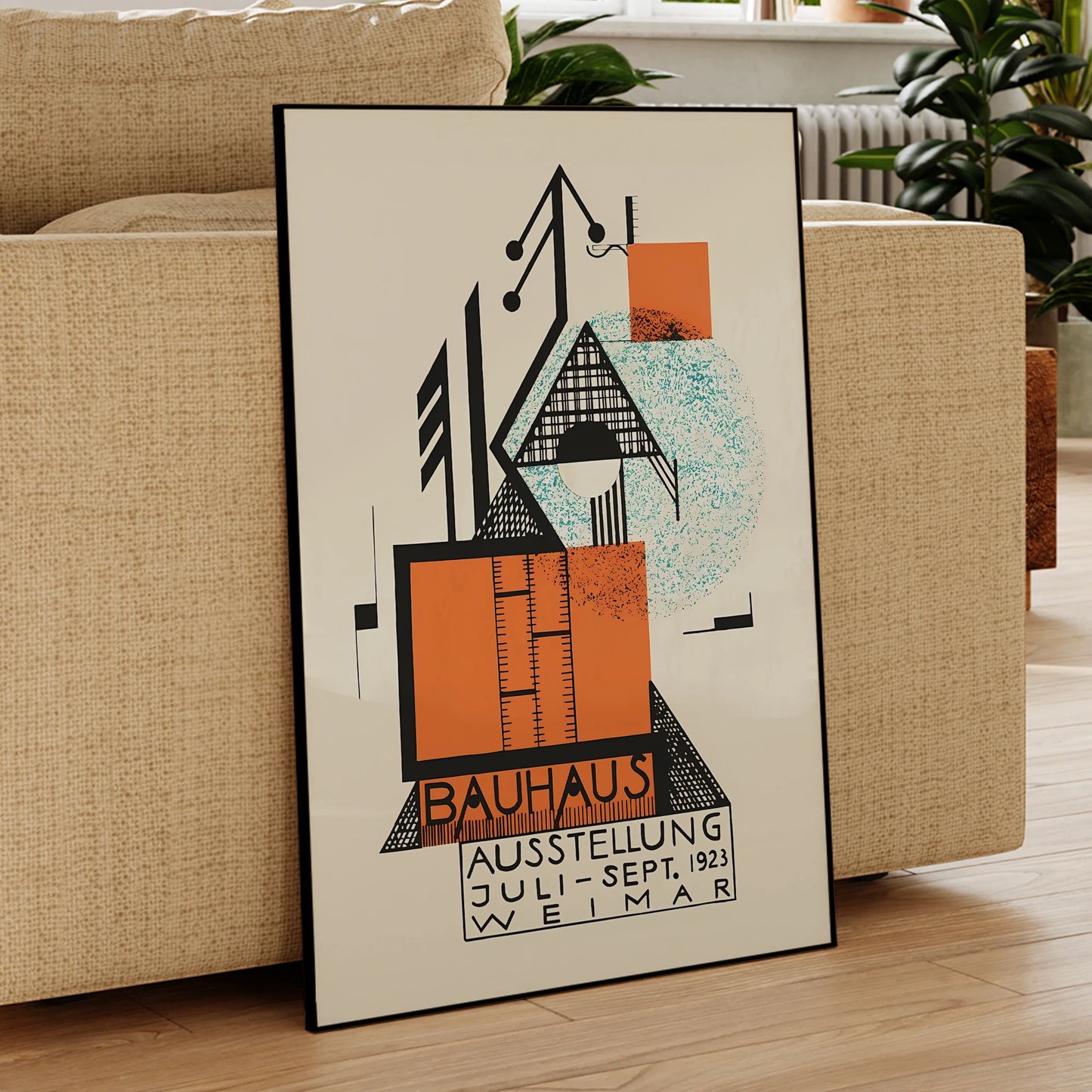 Bauhaus Ausstellung 1923 Framed Canvas Wall Art Print