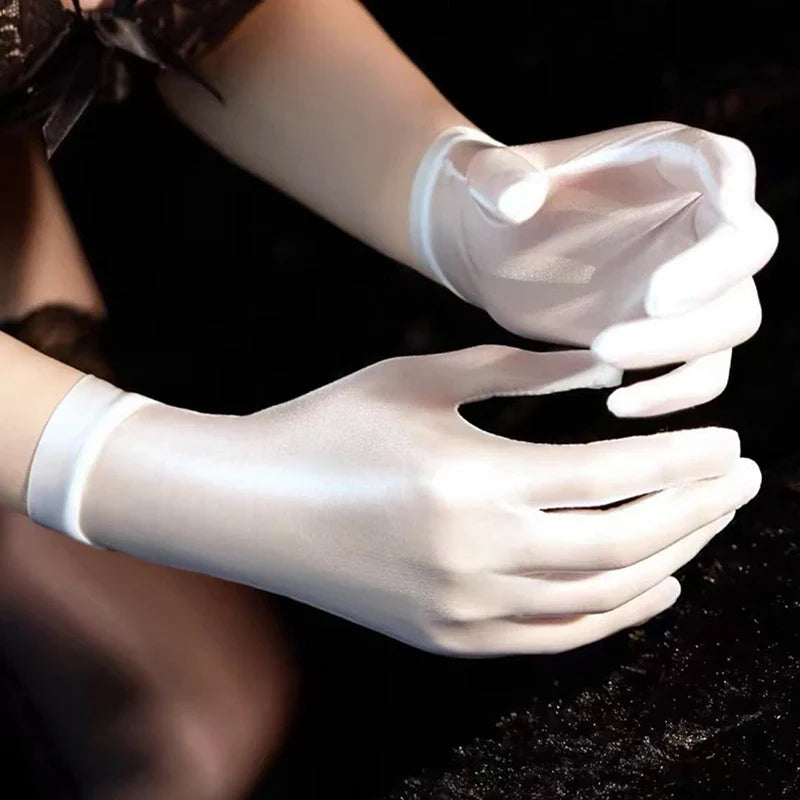 Women's Oil Glossy Ultra-Thin Transparent Wrist Gloves