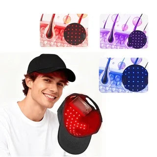 Head Massage Cap, Hair and Muscle Management Massage Cap. 4 Frequency Types, Long-Term Type. Red and Blue Alternating Color Types, Multiple High-Quality Red and Blue Beads. With Time Setting Function, Large-Capacity Battery, Peaceful Pleasures Health and Wellness