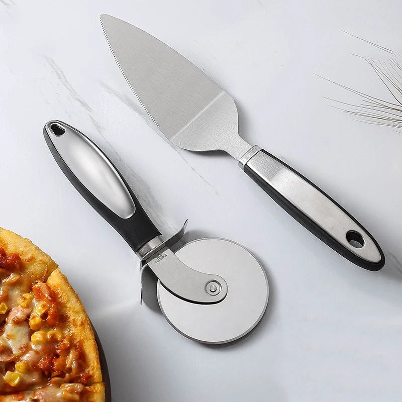 2-Pack Stainless Steel Pizza Cutter Wheel | Finger Guard, Non-Slip Handle – Dishwasher Safe Pizza & Pastry Slicer