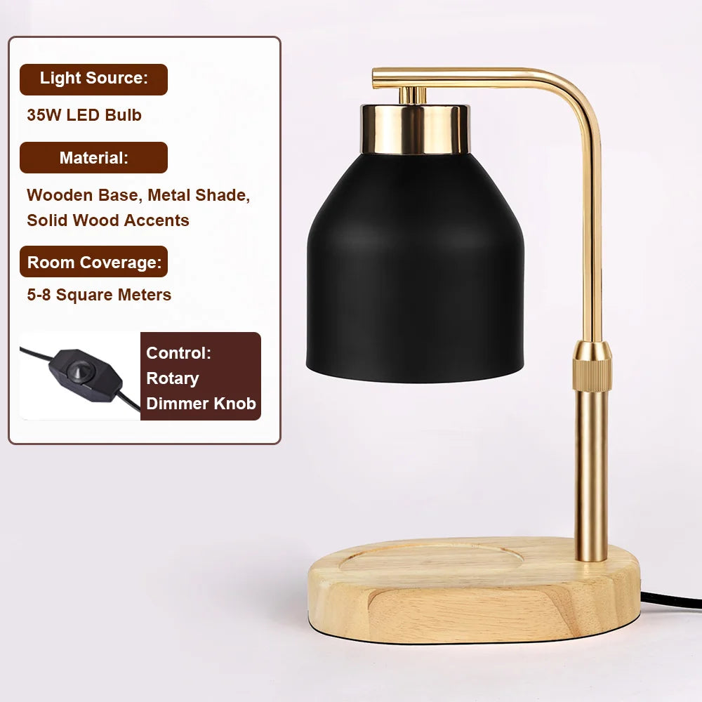 RUNTOIN Black Candle Warmer Lamp | Dimmable Wax Melter Light