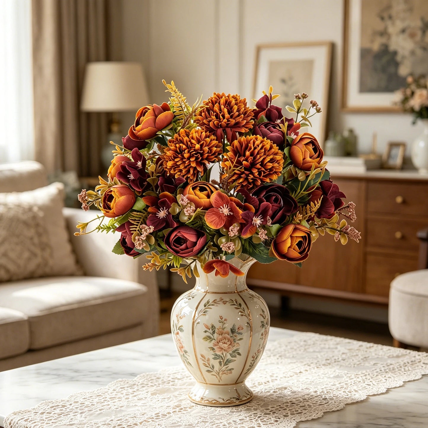 Silk Tea Rose Bud Artificial Bouquet – Wedding & Home Decor