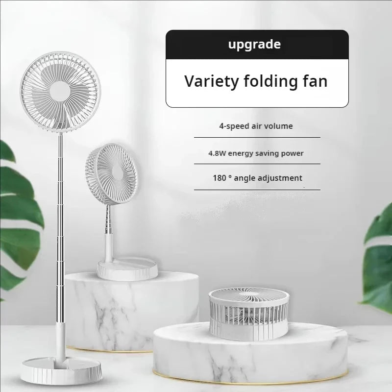 Outdoor Camping USB Charging Desk Fan Portable Rechargeable Fan 4 Speeds Silent Table Home Office Mini Fans Adjustment Height Peaceful Pleasures Health and Wellness
