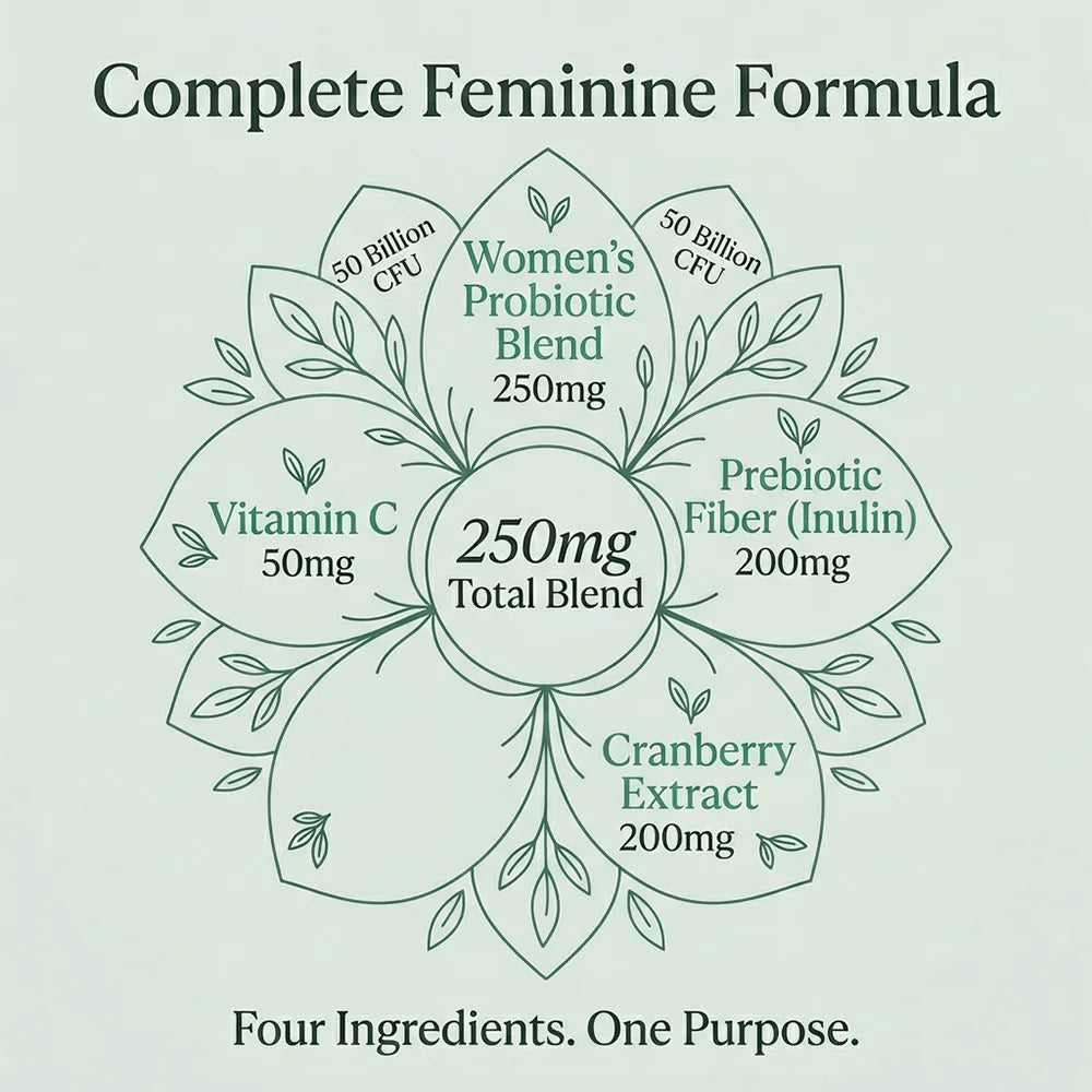 Pre+probiotic Capsules for Women, with Vitamin C, Cranberry Extract, Support Digestive Health, Protecting The Vaginal Flora Peaceful Pleasures Health and Wellness