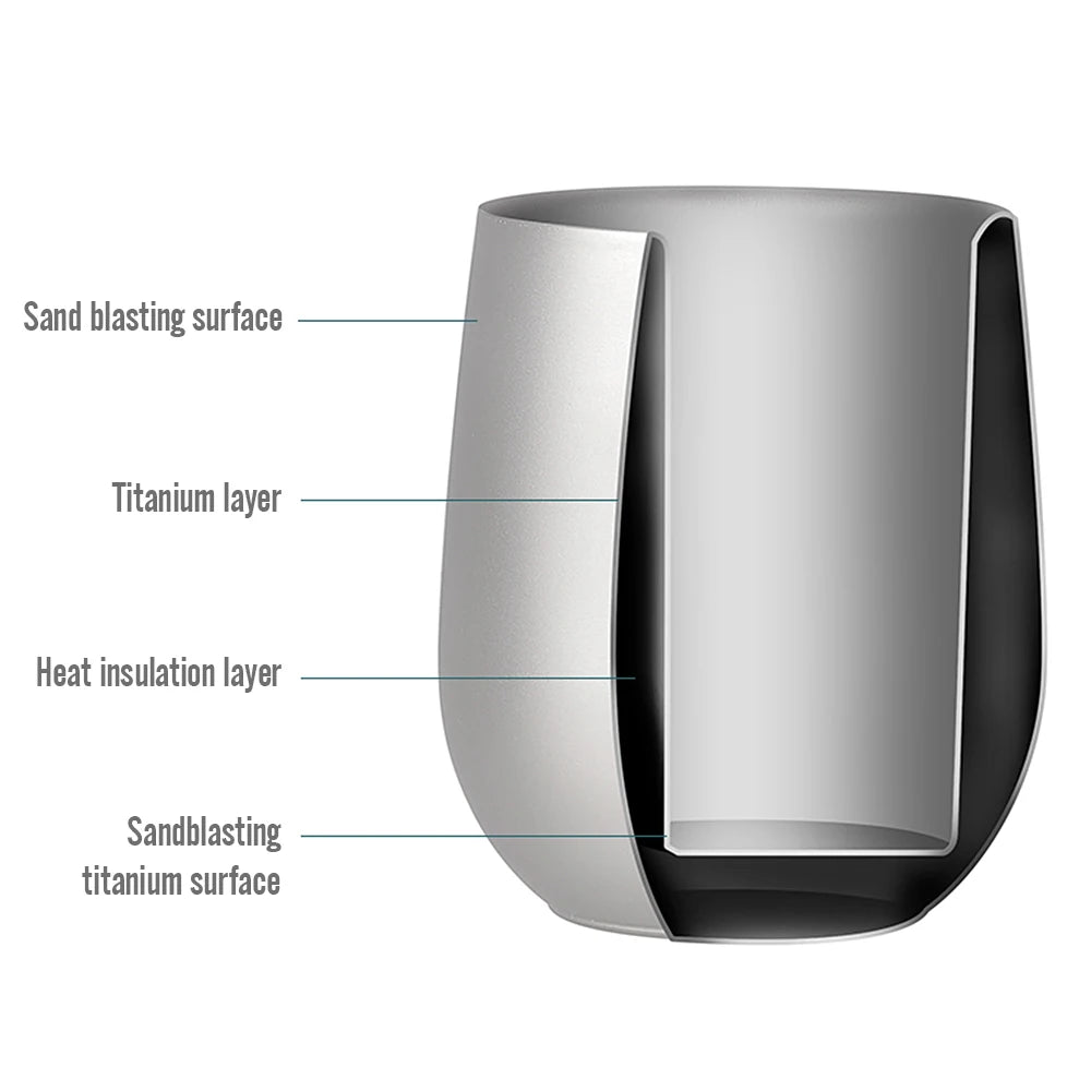 Insulated Water Cup Tea Mug Ultralight Ti Double Wall Outdoor Camping
