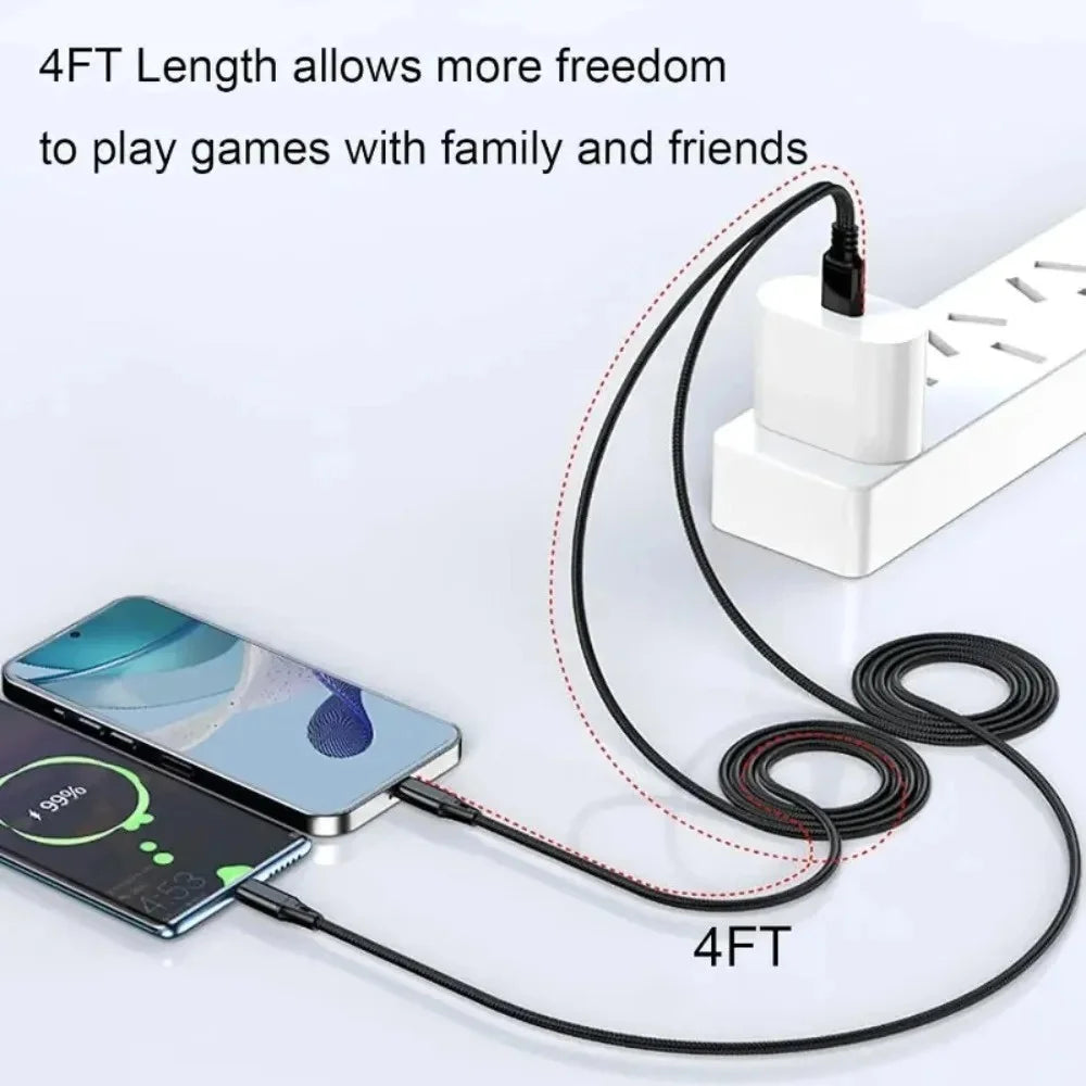 5A 2-in-1 Fast Charging Cable USB to Type-C & Micro USB 1.2m