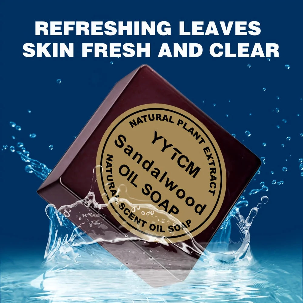Sandalwood Soap, Men's Fragrance Soap, Long-Lasting Light Fragrance, Bath, Hand-Washing, Face-Washing Soap, Gentle Skin Care, Gift-Giving, Personal Use 65G/Piece Peaceful Pleasures Health and Wellness