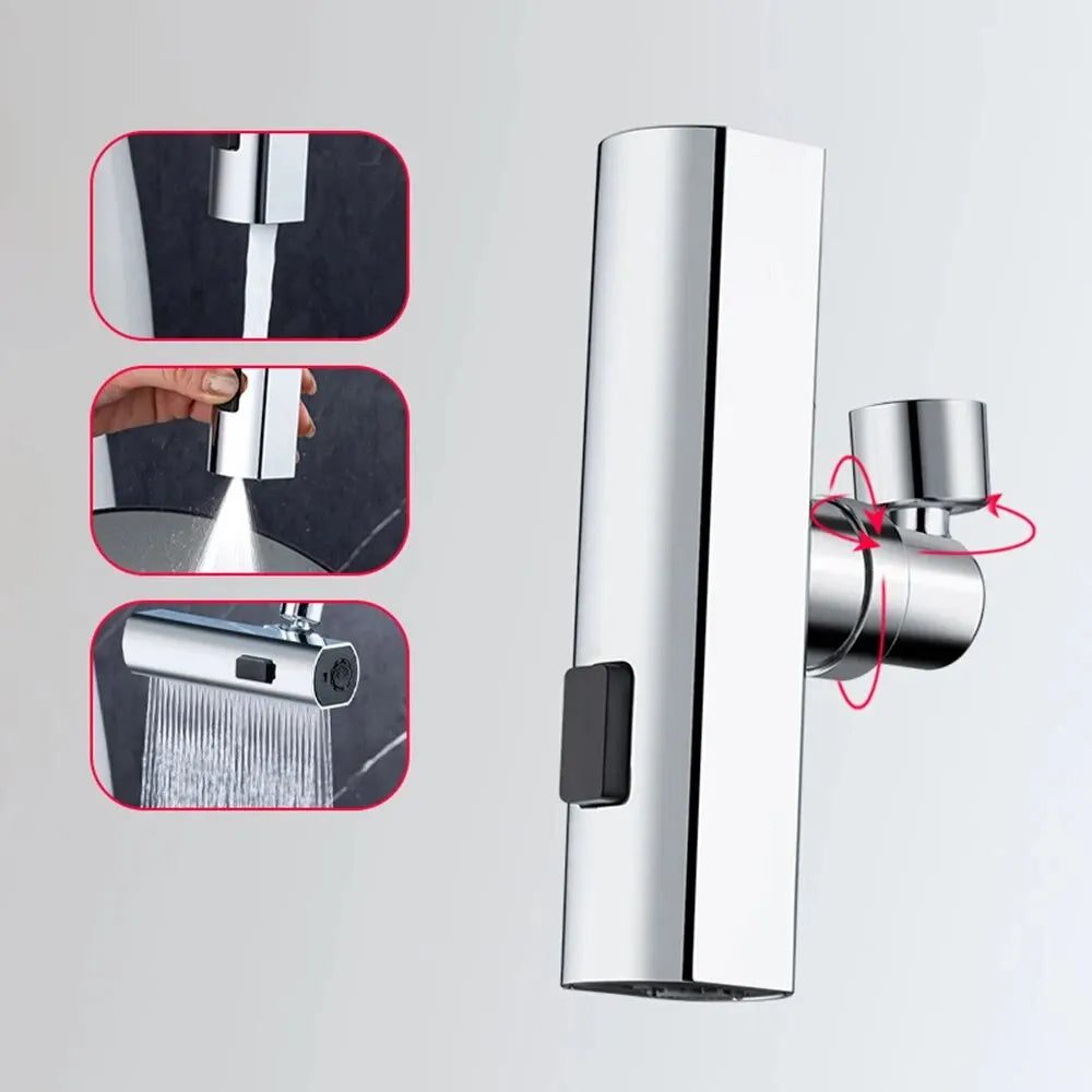 Feiyu Three Level Waterfall Universal Faucet Extension Device Vegetable Washing Splash Proof Device Rotatable Universal Jointbox Peaceful Pleasures Health and Wellness