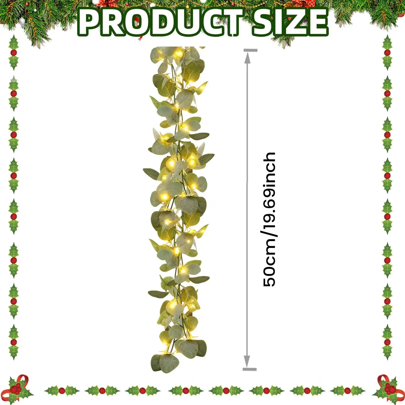 Garland For Christmas Bendable Hangable Christmas Artificial Vine Garland Decoration For Window Fence Porch Arch Mantel Peaceful Pleasures Health and Wellness
