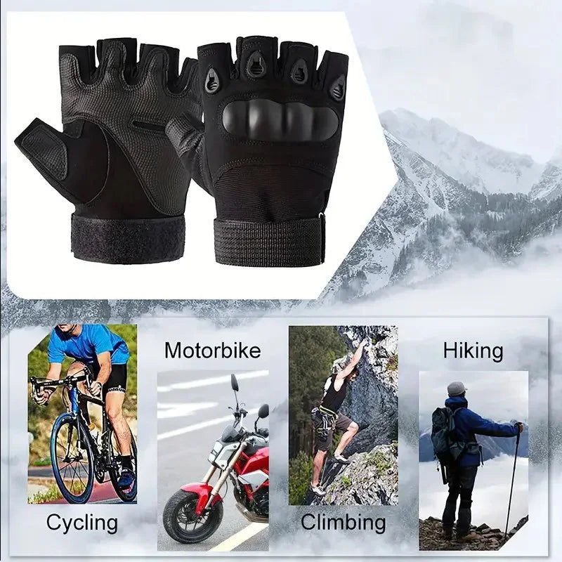 1Pair Tactical Fingerless Gloves for Men - Ideal for Outdoor Sports, Shooting, Hunting, Airsoft, and Cycling Peaceful Pleasures Health and Wellness