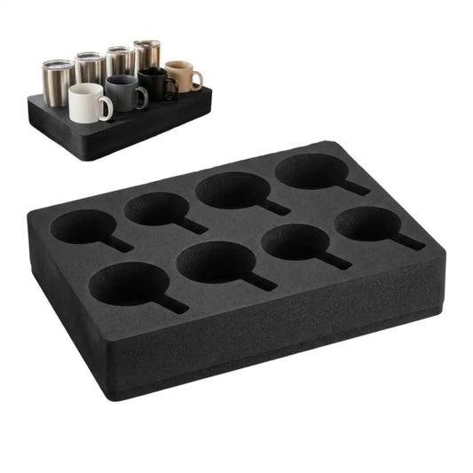 8-Hole Foam Cup Carrier Tray | Anti-Slip Reusable Drink Holder Foam Cup Carrier Tray Peaceful Pleasures Health and Wellness