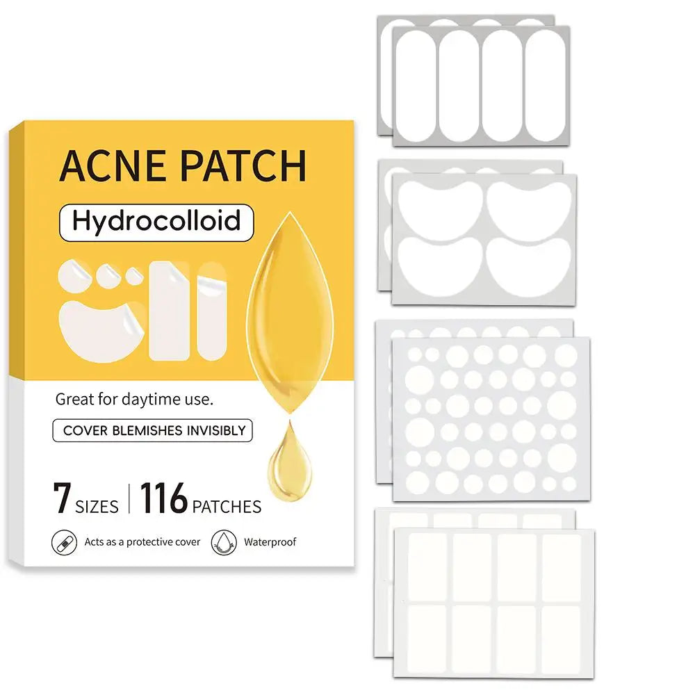 Large Pimple Patches – Hydrocolloid Acne Patches for Face & Body Peaceful Pleasures Health and Wellness 116pcs-yellow