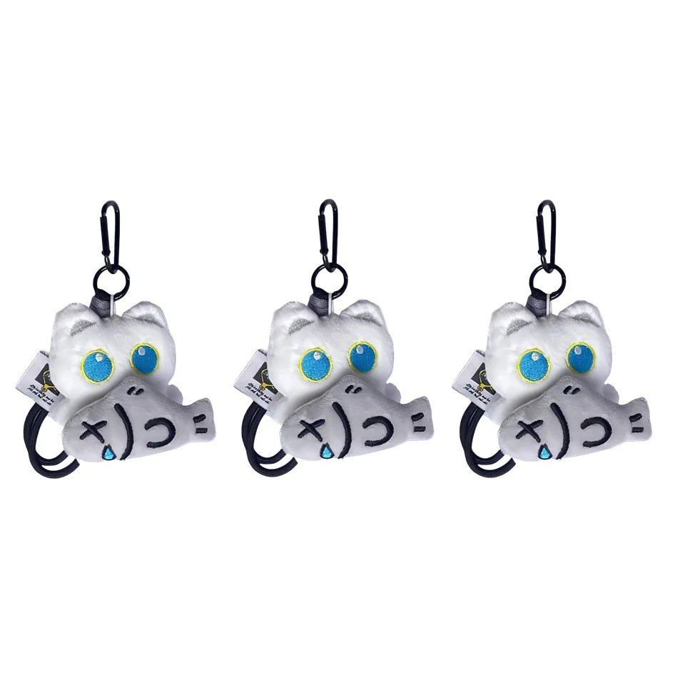 Black Cat Plush Keychain Charm | Cute Stuffed Cat Bag Pendant Plush Keychain Charm Peaceful Pleasures Health and Wellness A 3pcs