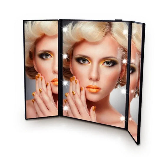 Compact Folding Pocket Makeup Mirror with LED Lights LED Vanity Mirror Peaceful Pleasures Health and Wellness