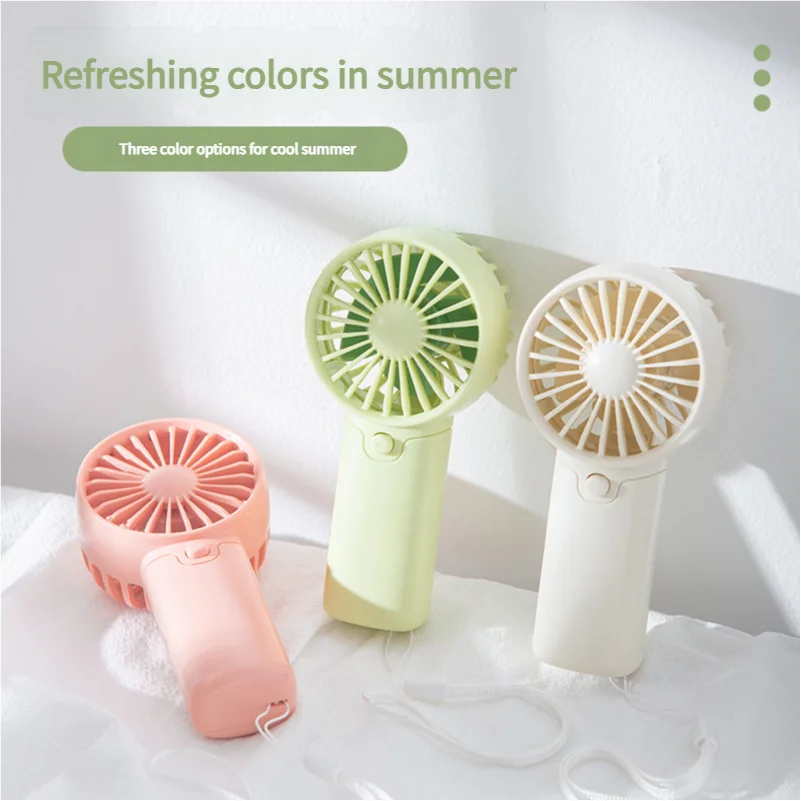 Portable Mini Handheld Fan – AA Battery, Lanyard, Travel Fan